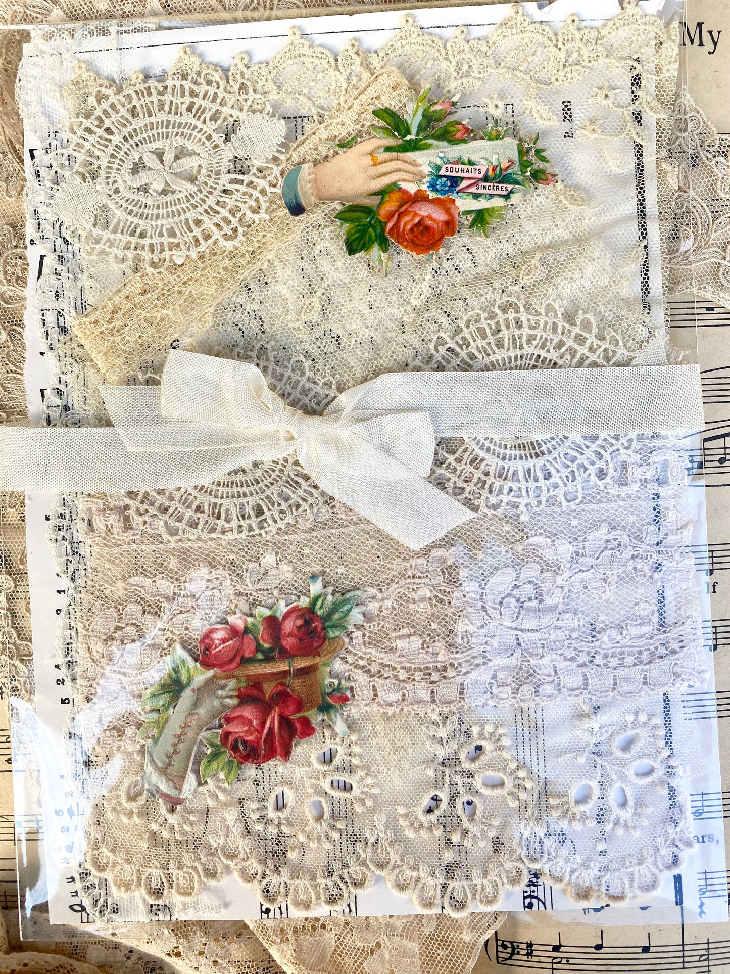 Exquisite antique lace ephemera collection. Scraps & Lace