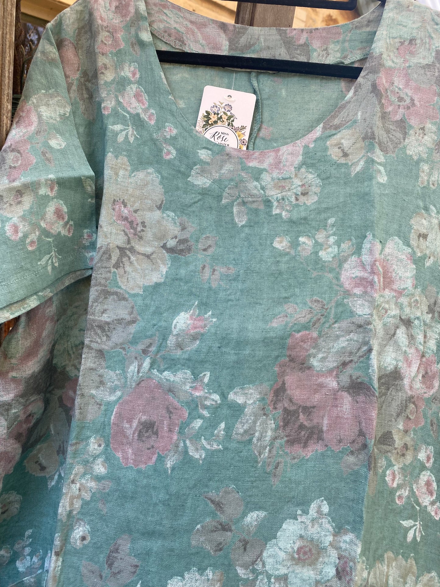 Primavera dress. Floral Teal