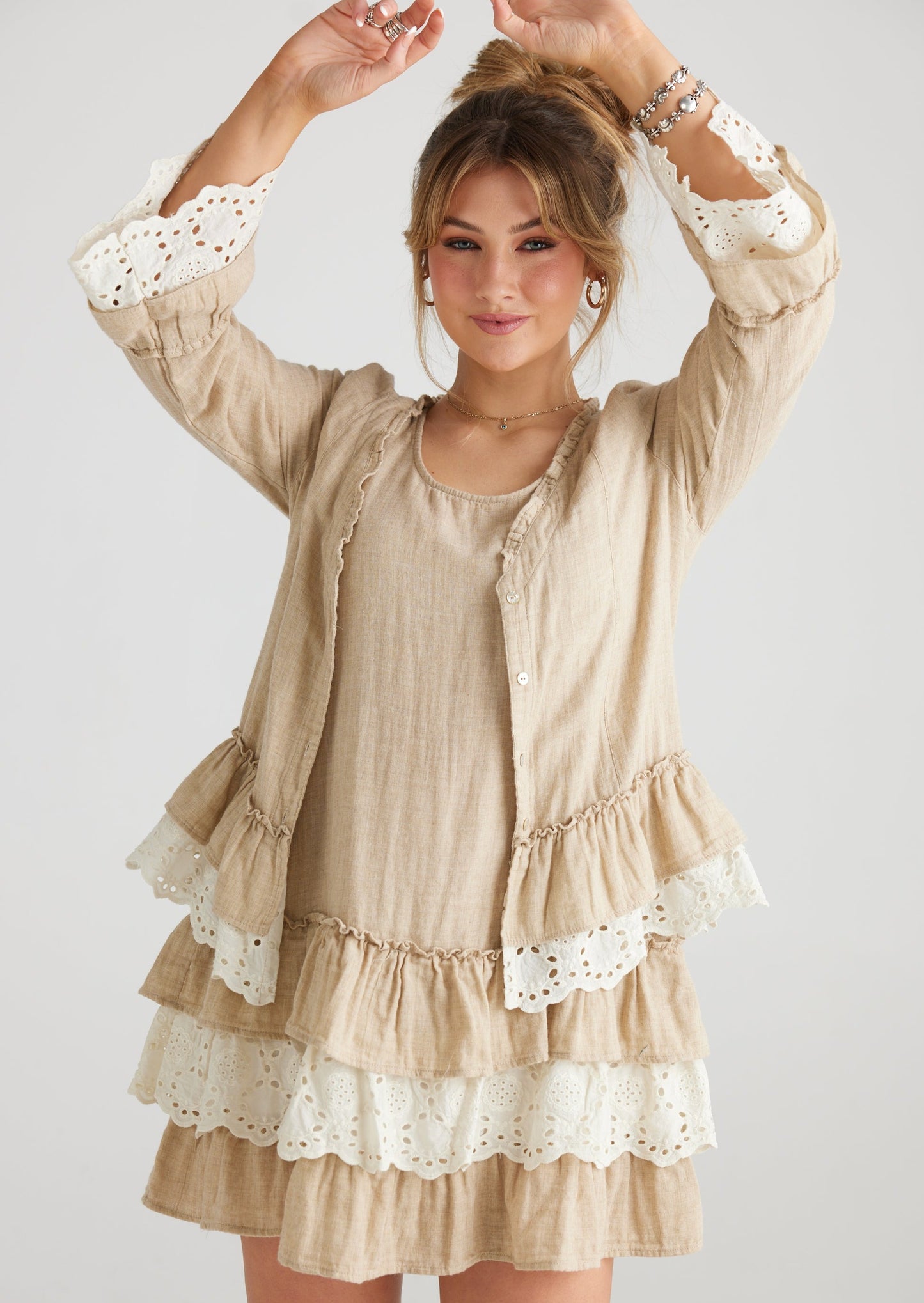 Bronte linen & Lace Jacket