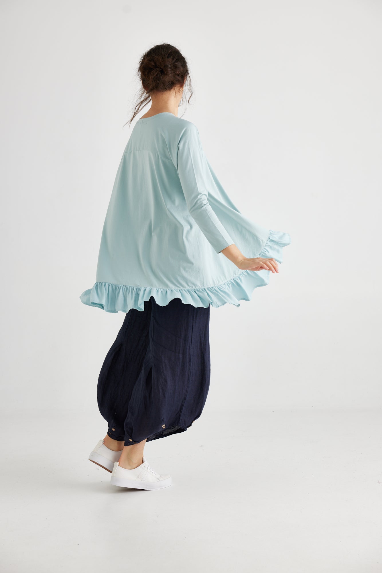 Ruby Ruffle Top. French Blue