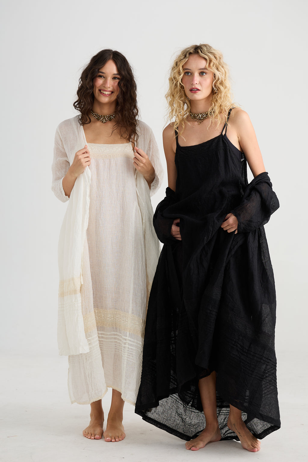 Enchantress Long Linen Gauze Coat | Cream Puff Enchantress Long Linen Gauze Coat | Cream Puff