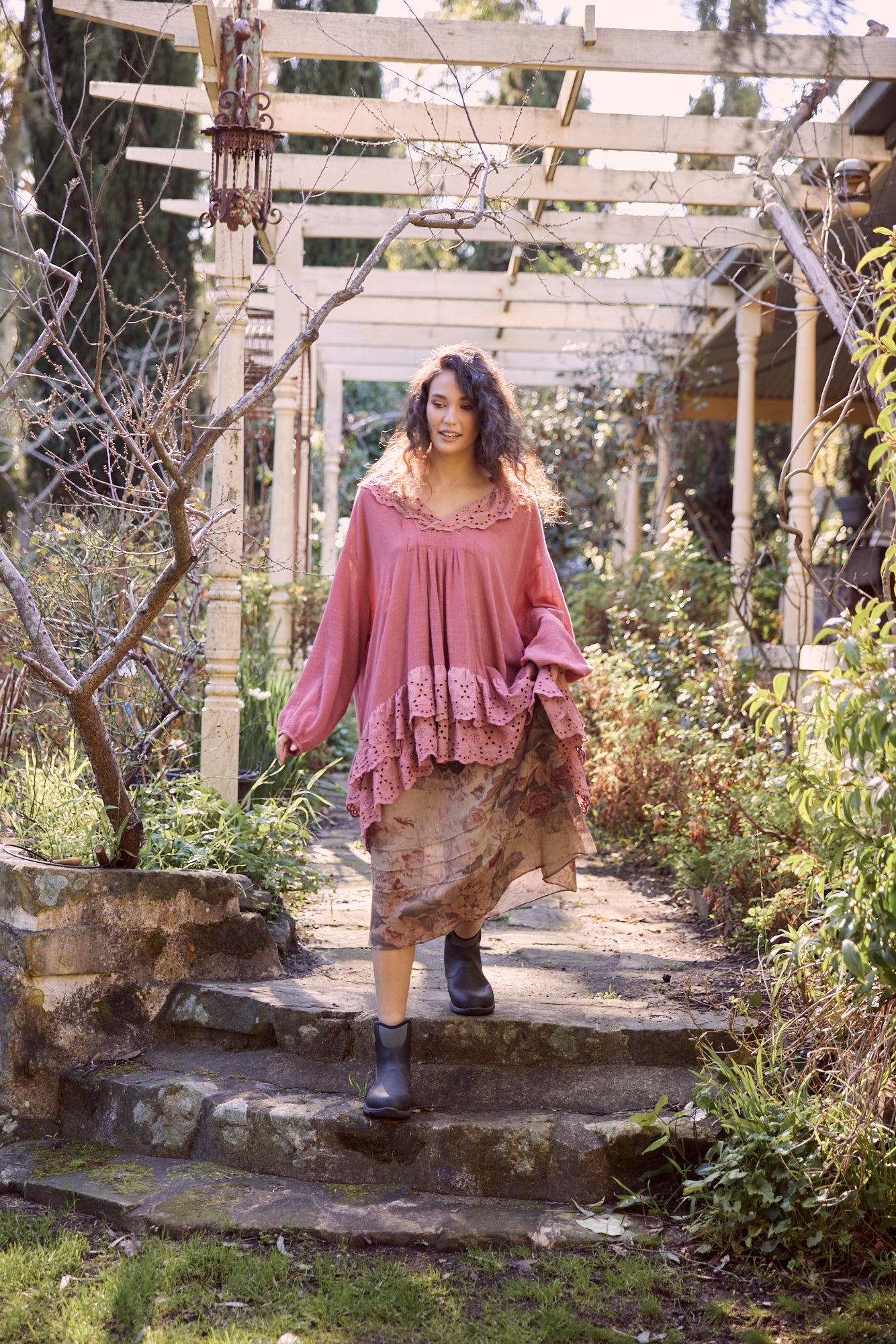 Rosetti Floral skirt. Antique Rose