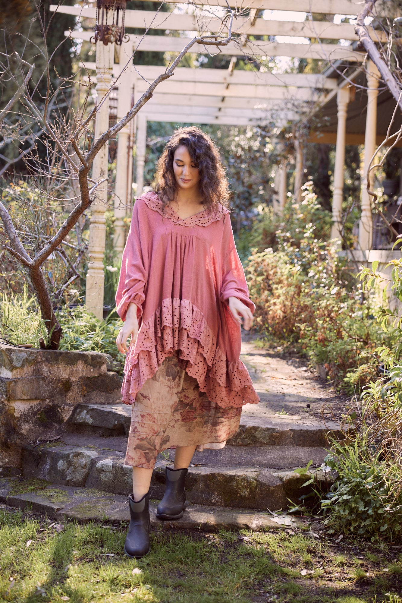Rosetti Floral skirt. Antique Rose