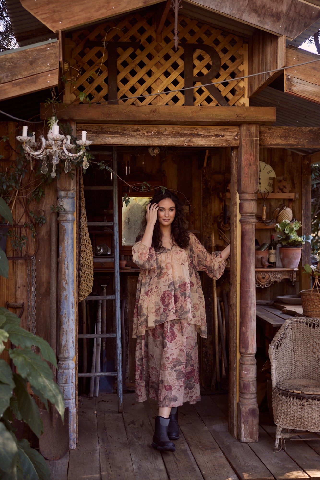 Rosetti Floral skirt. Antique Rose