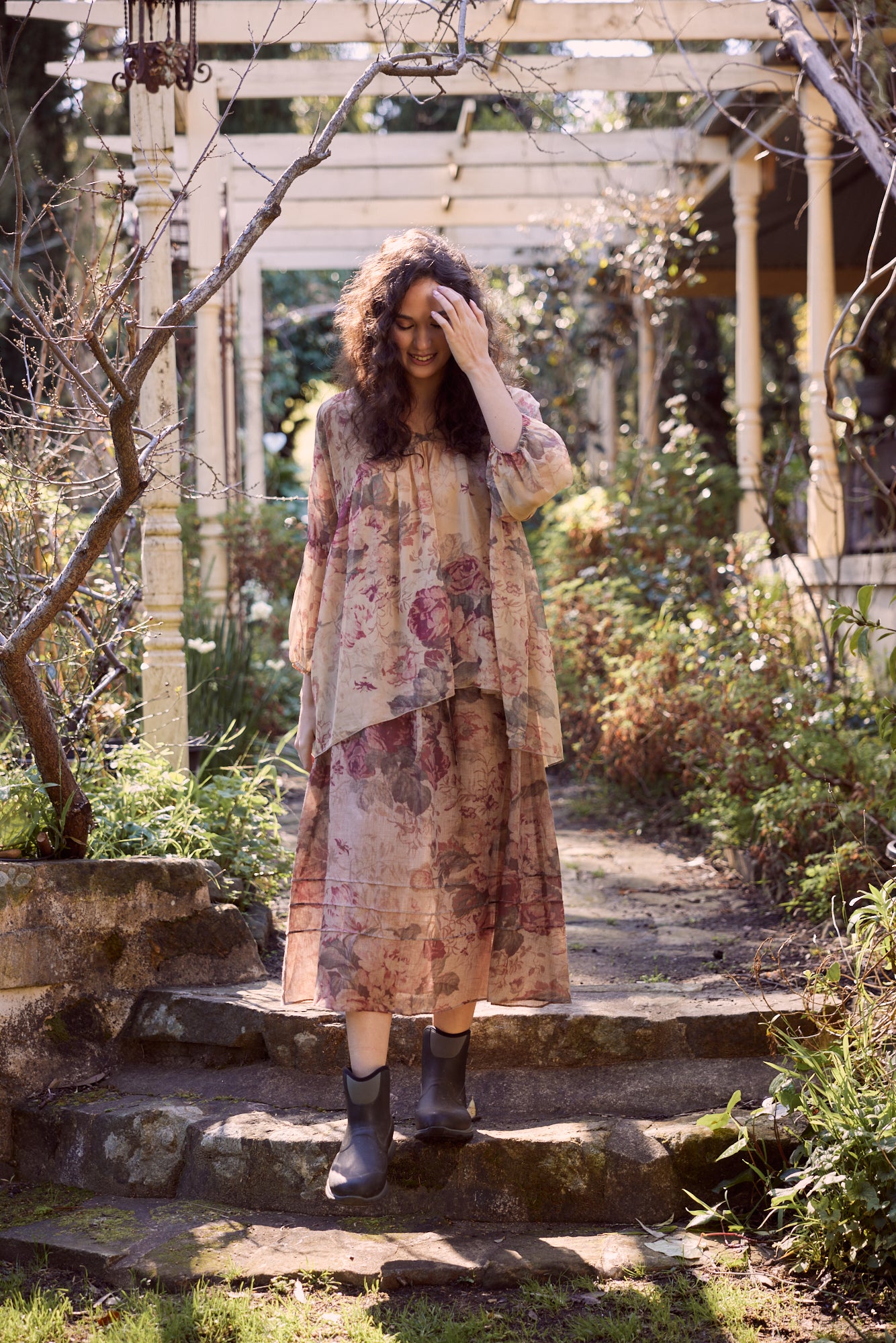Rosetti Floral skirt. Antique Rose