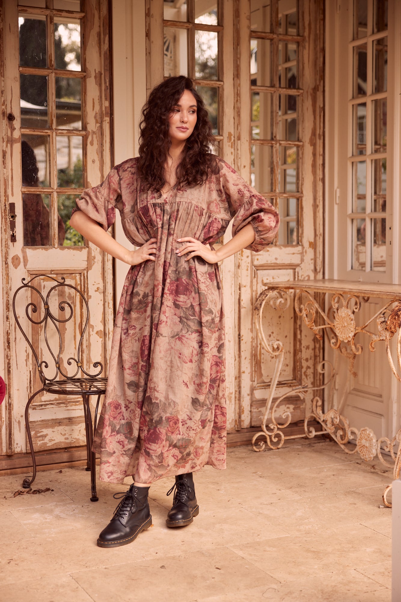 Arcadia Maxi dress. Antique Rose