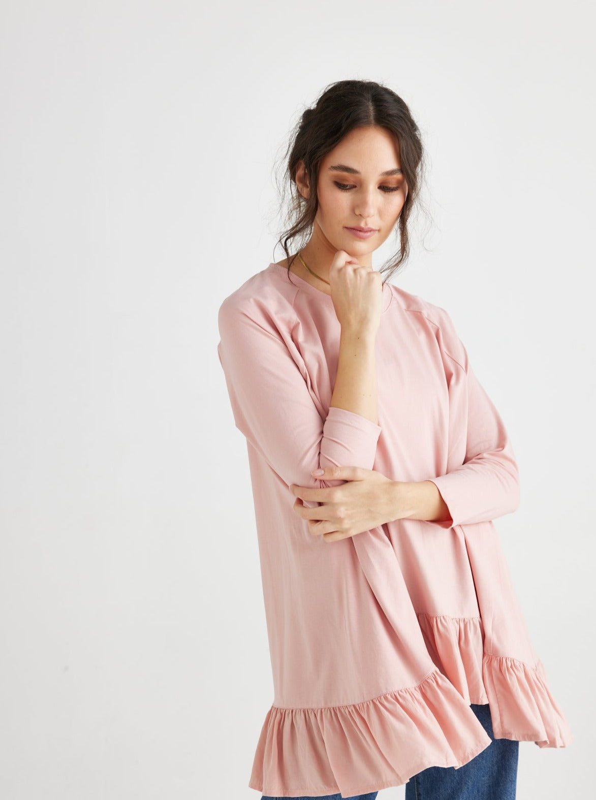 Ruby Ruffle Top.. Tearose