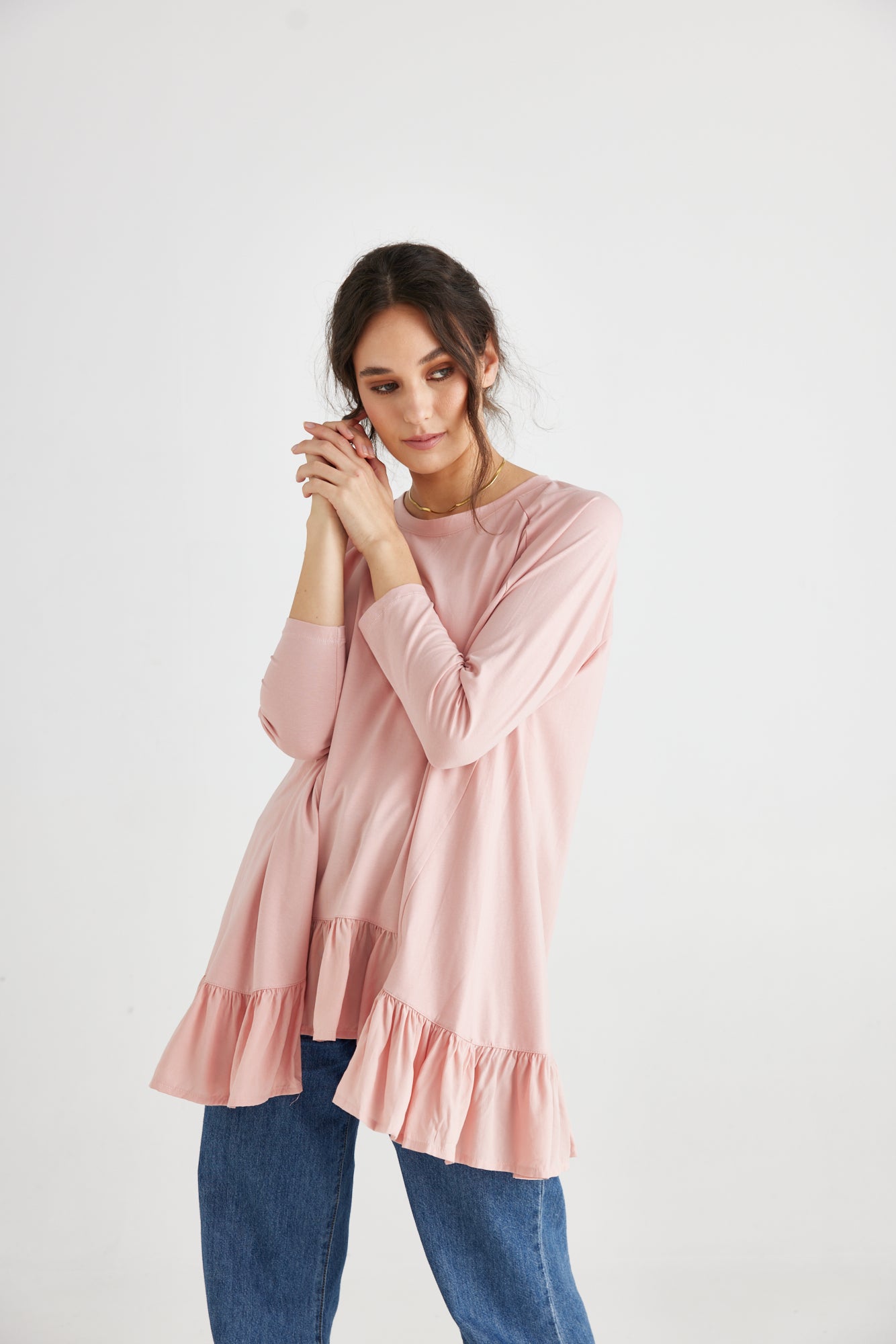 Ruby Ruffle Top.. Tearose