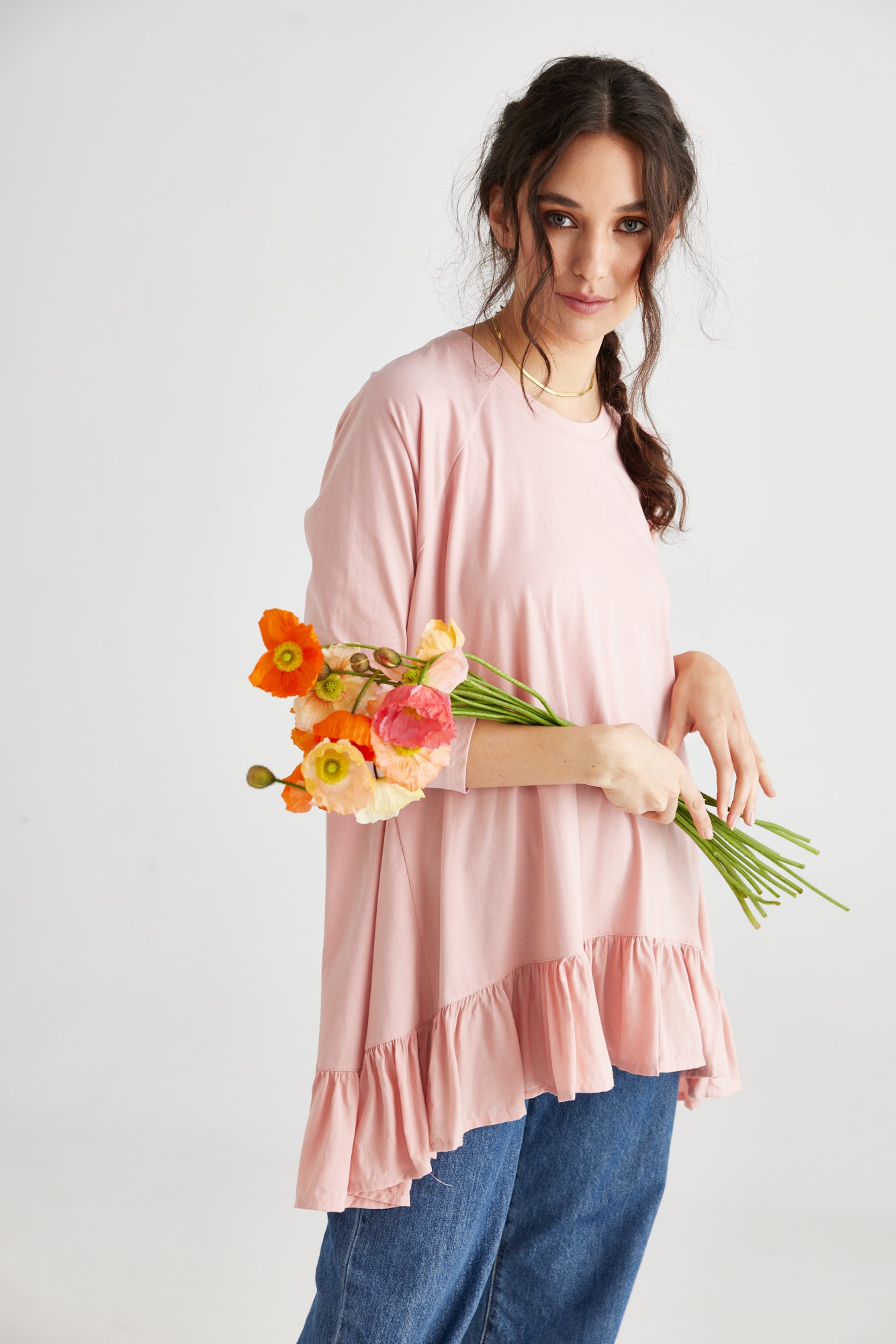 Ruby Ruffle Top.. Tearose