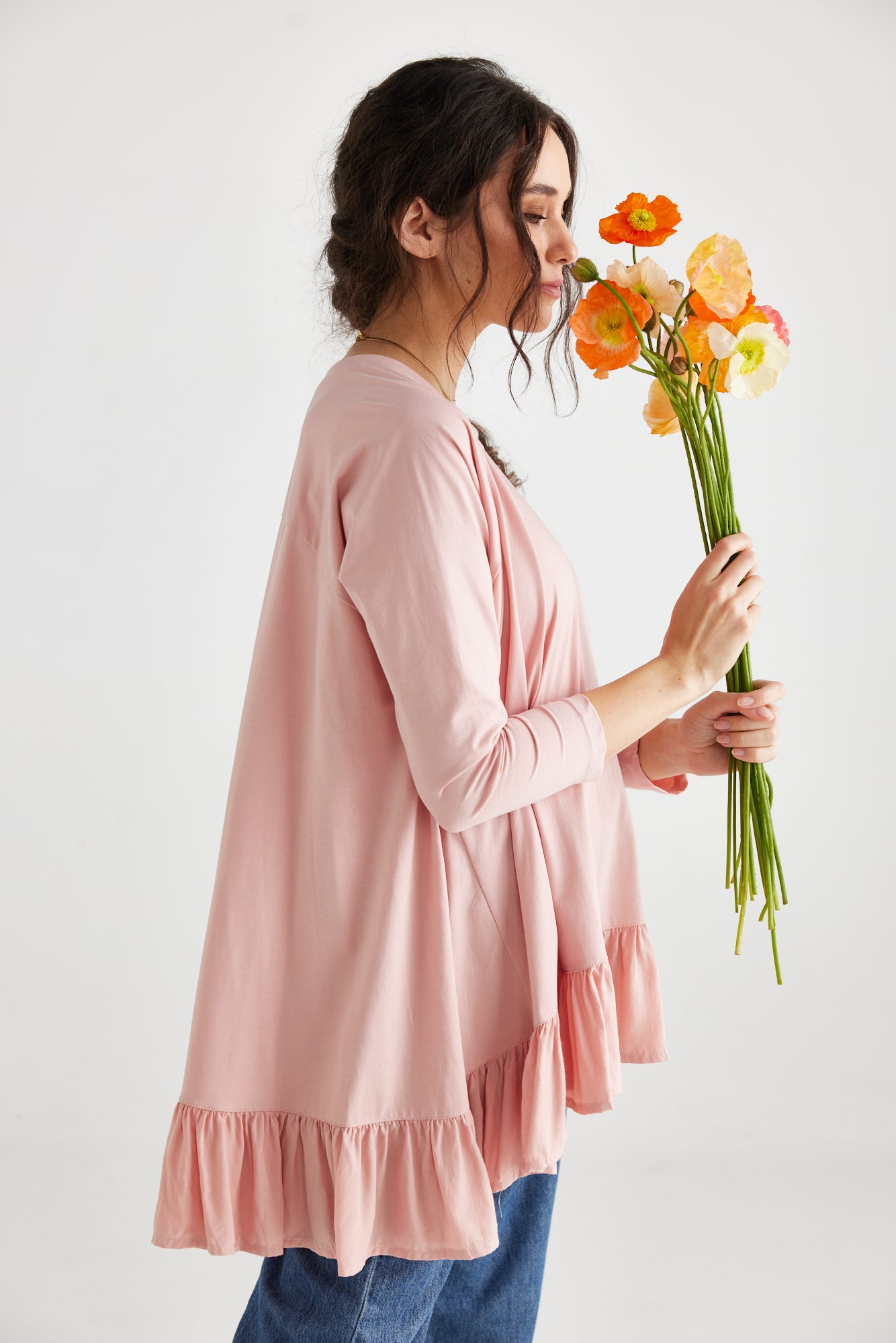Ruby Ruffle Top.. Tearose