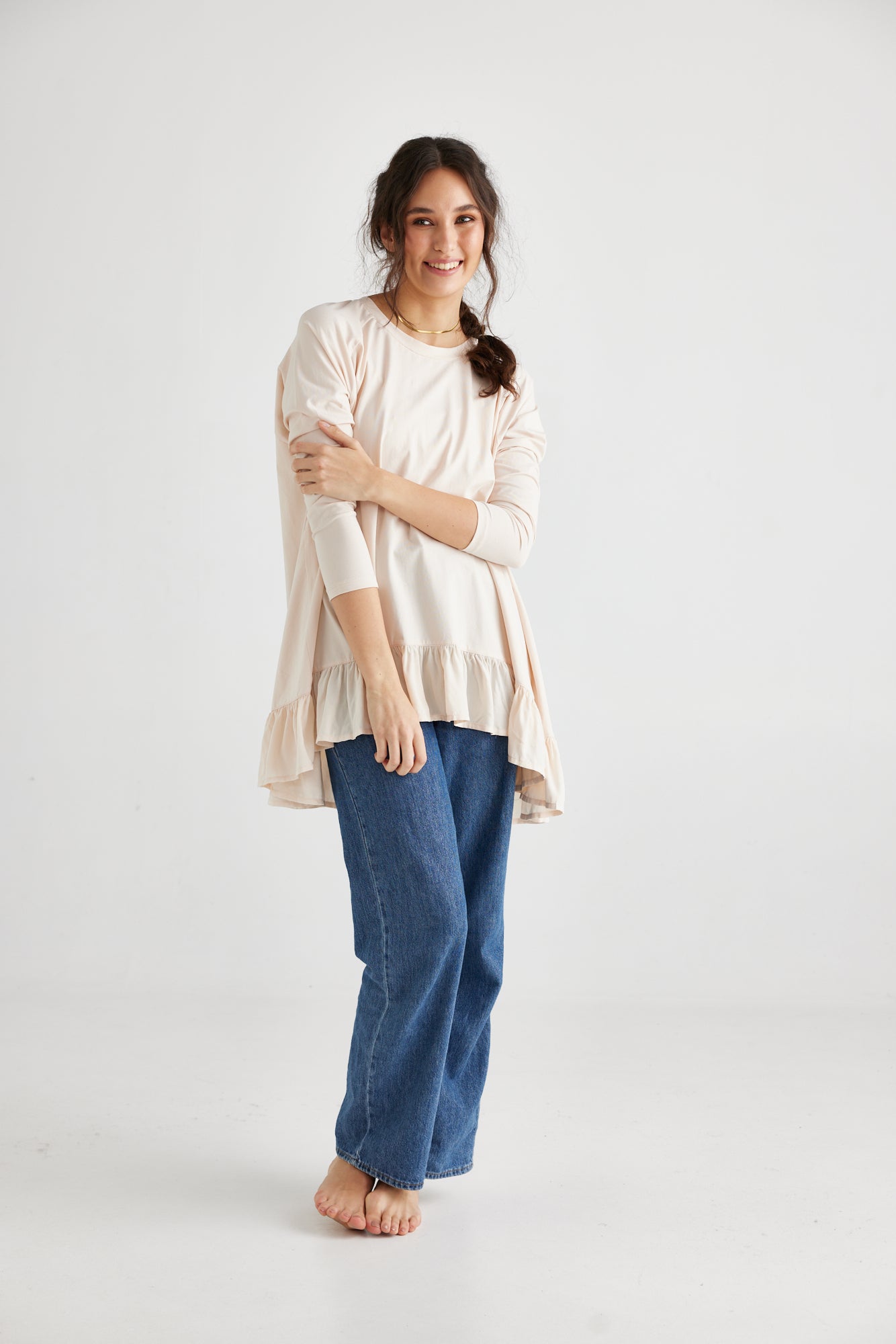 Ruby Ruffle Top . Blush