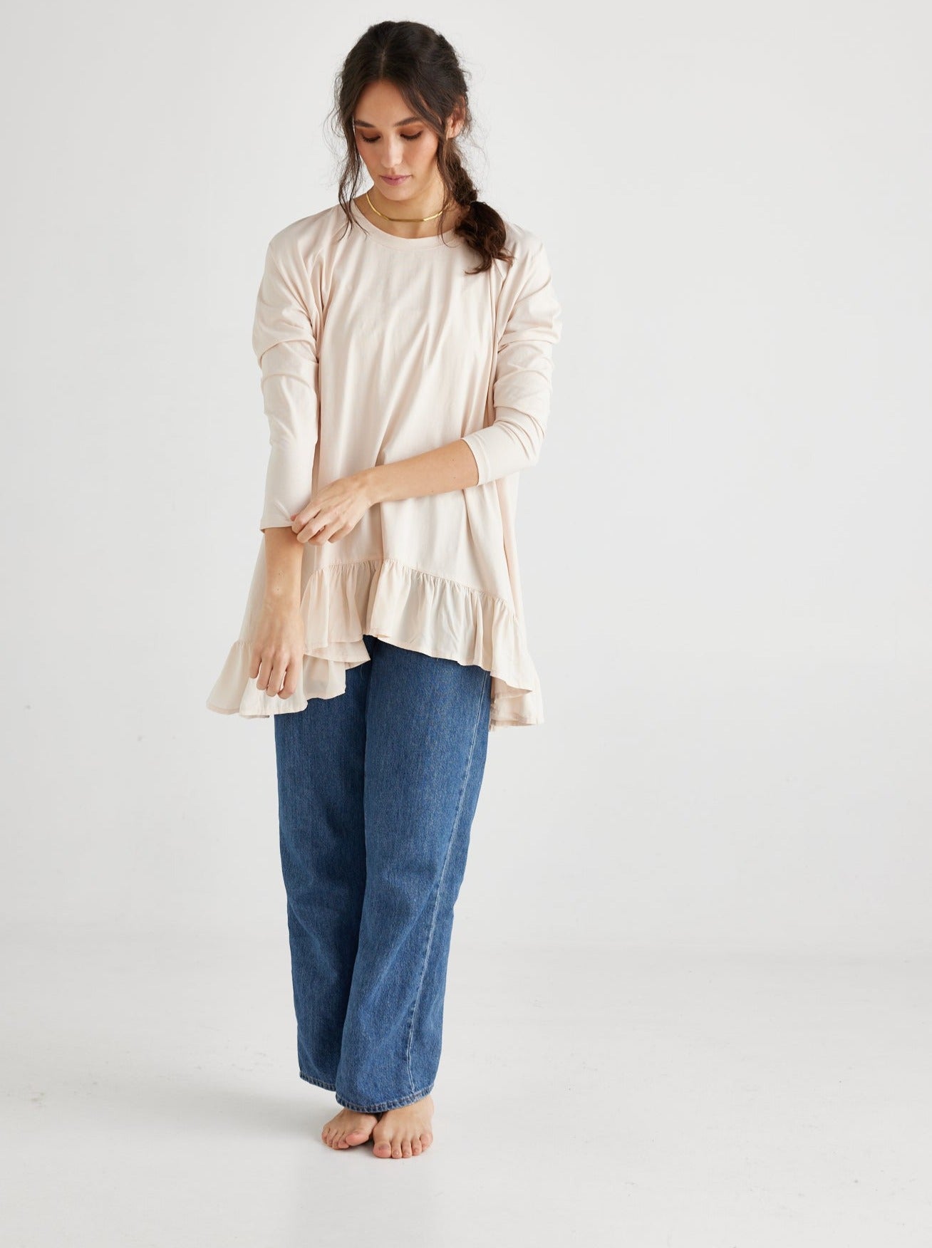 Ruby Ruffle Top . Blush