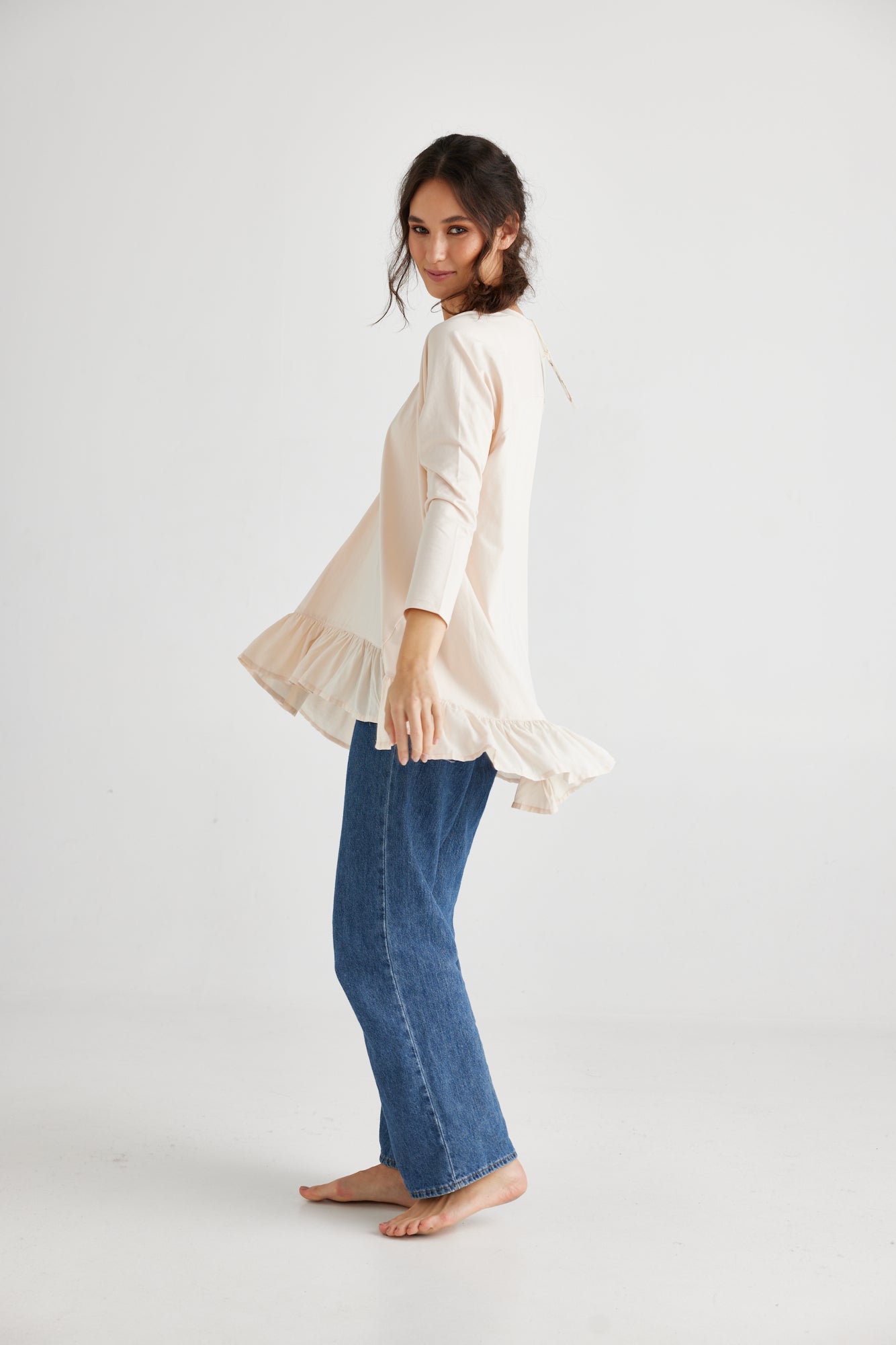 Ruby Ruffle Top . Blush