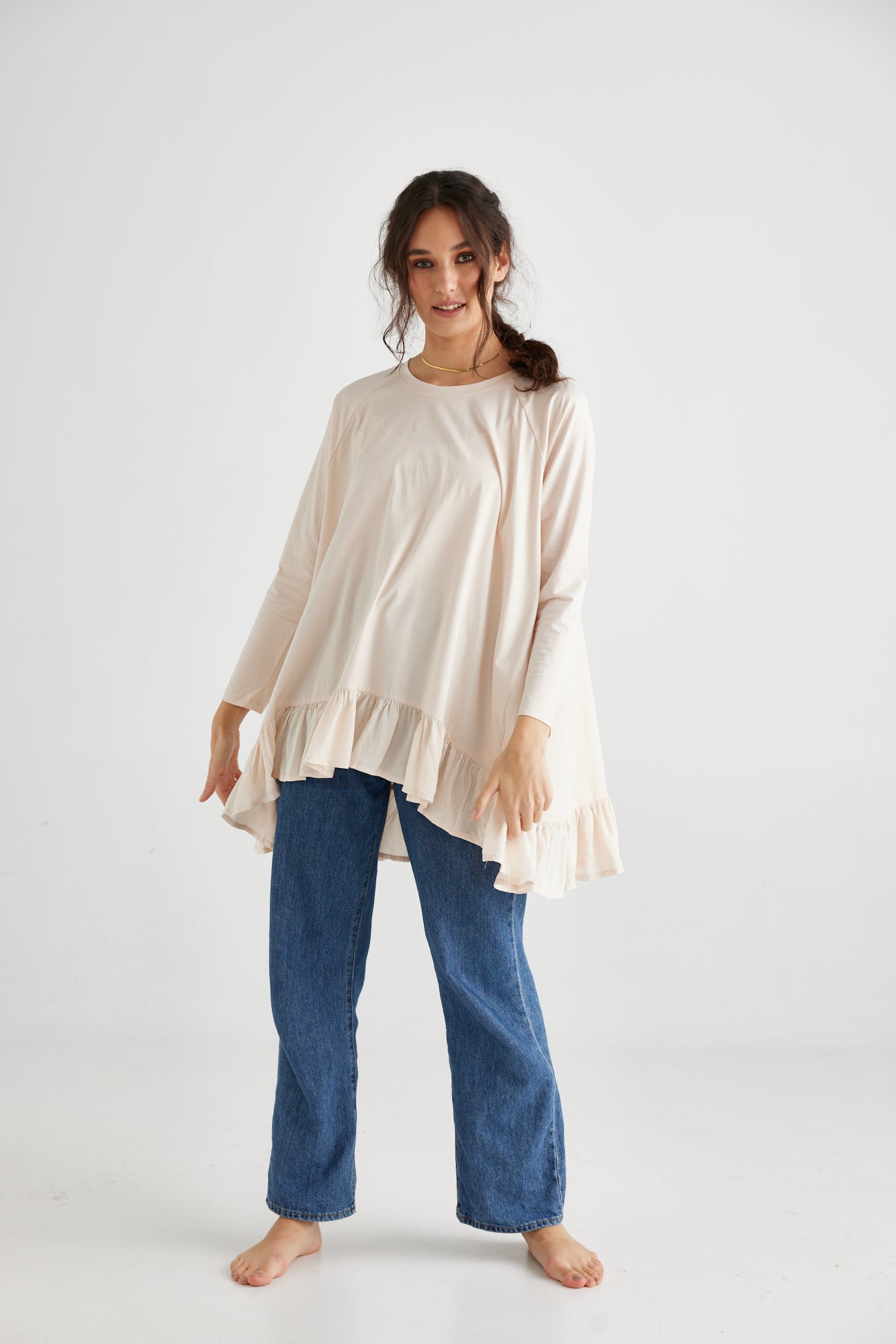 Ruby Ruffle Top . Blush