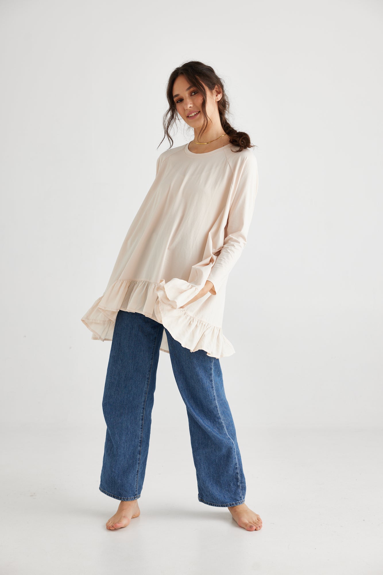 Ruby Ruffle Top . Blush