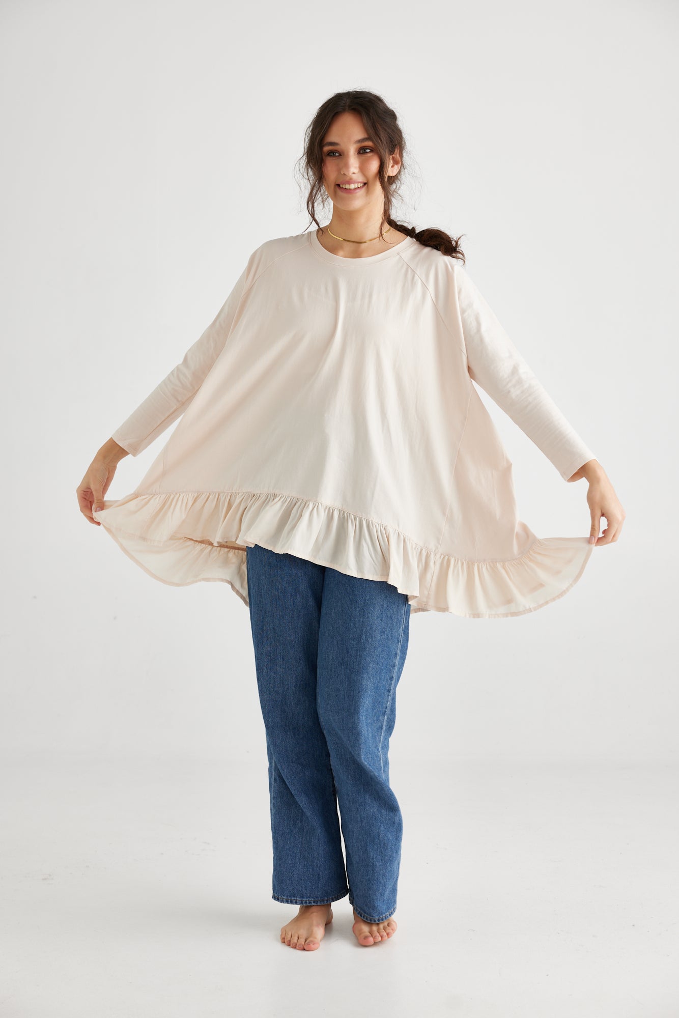 Ruby Ruffle Top . Blush