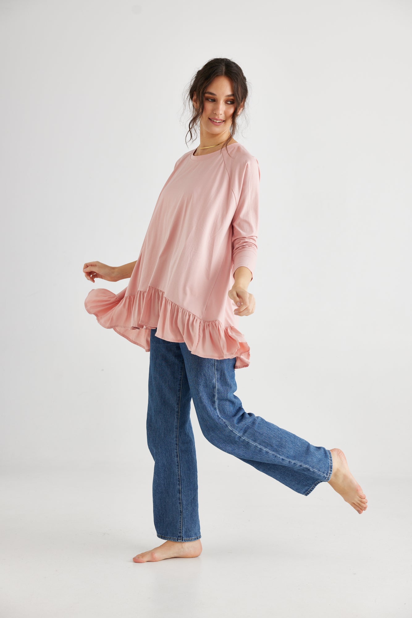 Ruby Ruffle Top.. Tearose
