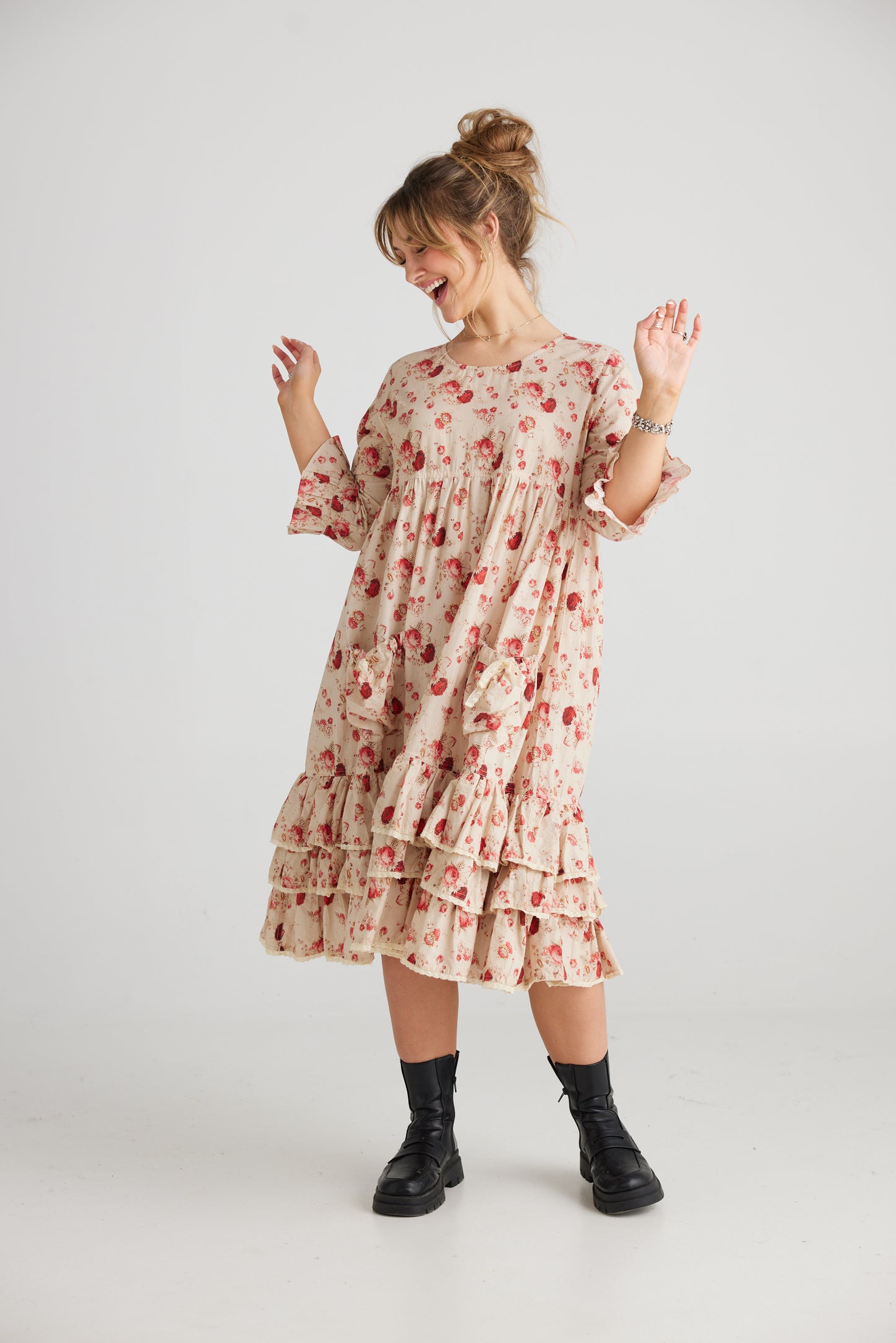 Cymbeline Ruffled dress. Red Rose