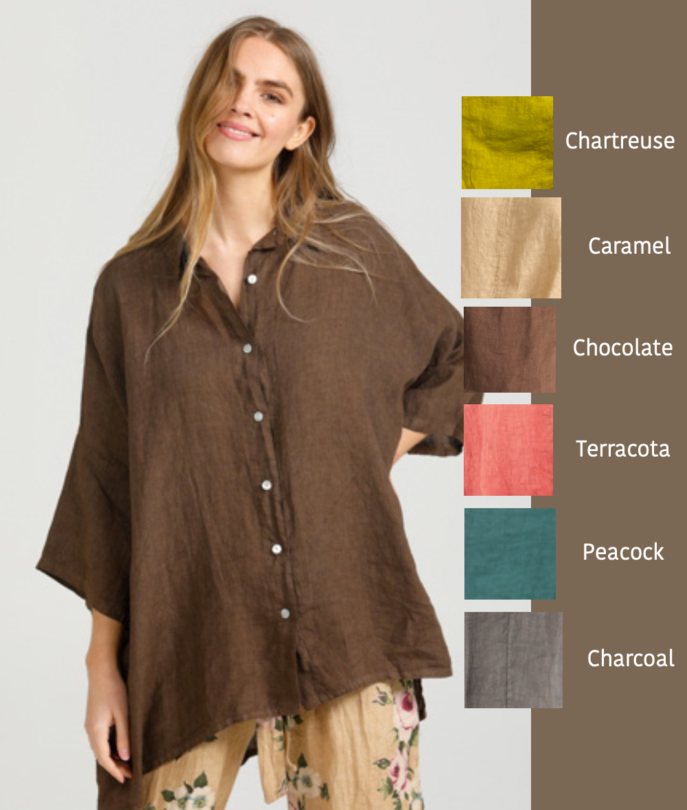 Teddie Linen shirt. Limited time colours