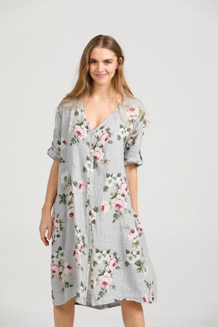 Abigail Coat dress Blush Pink Floral