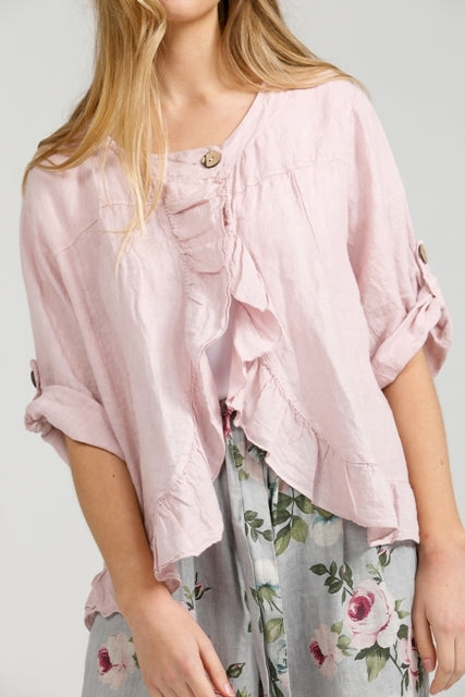 Fifi Linen Jacket. Tearose