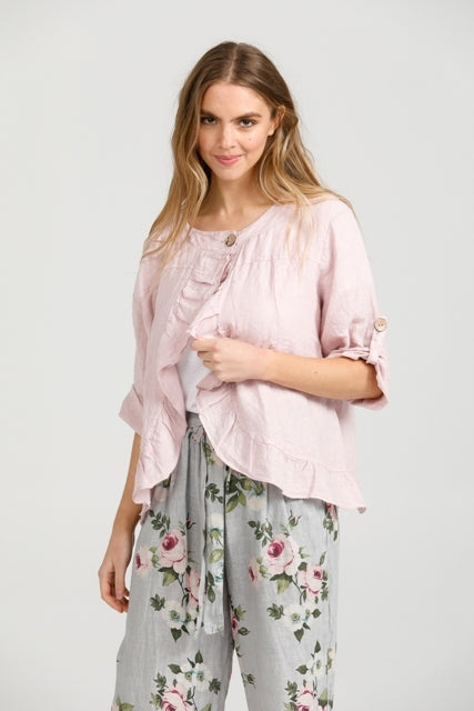 Fifi Linen Jacket. Tearose