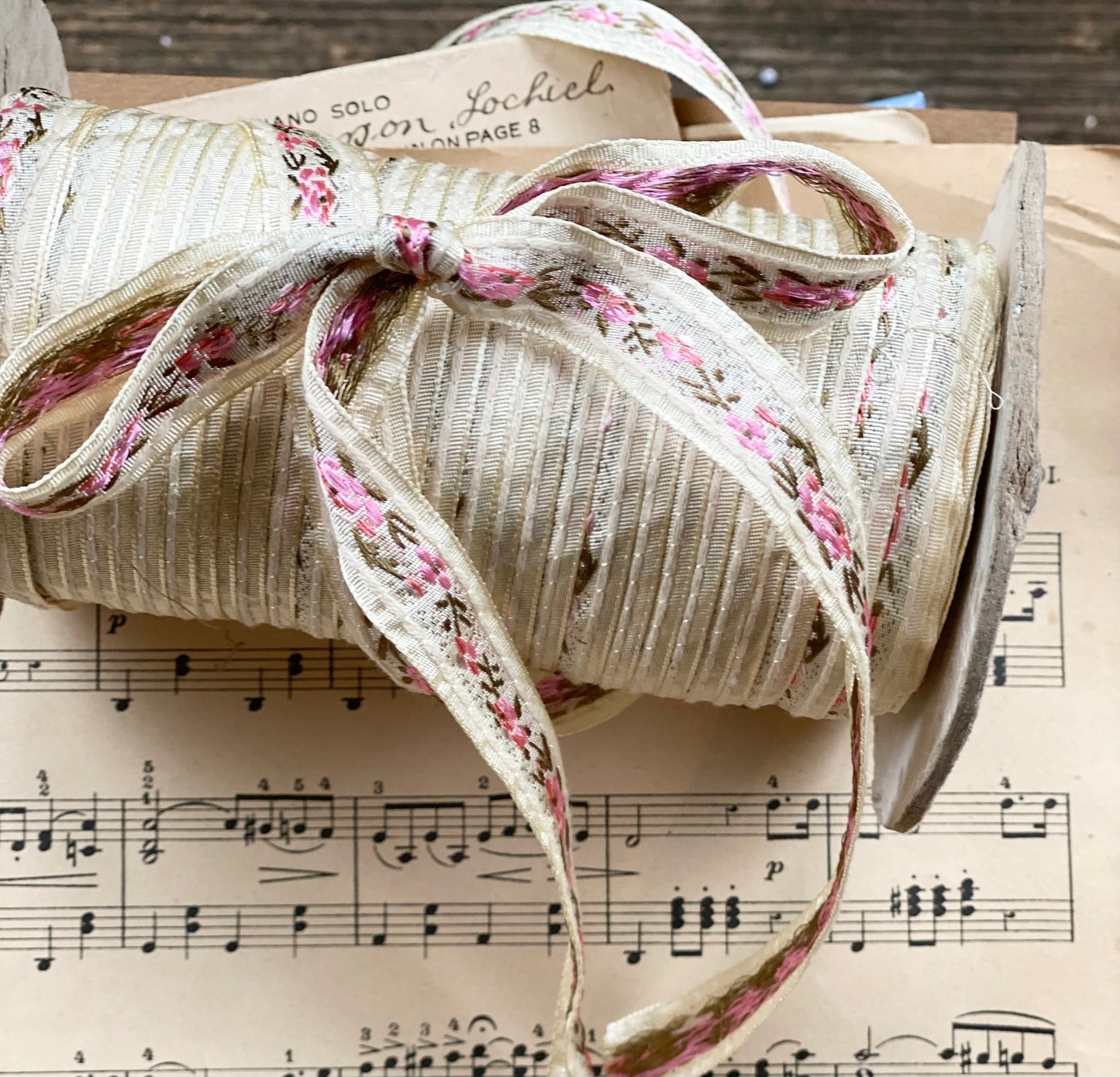Vintage floral ribbon. 3 meters