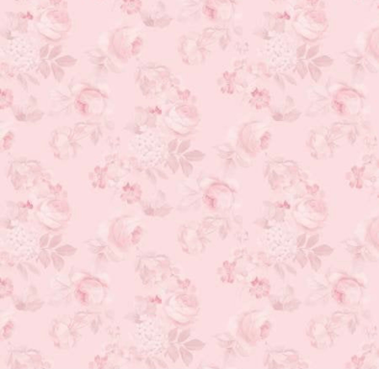 Rose & Violet`s Garden fabric. Faded Roses in Blush