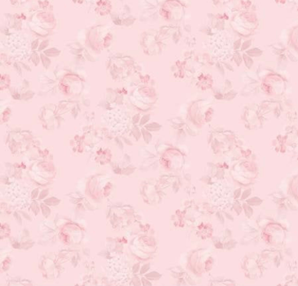 Rose & Violet`s Garden fabric. Faded Roses in Blush
