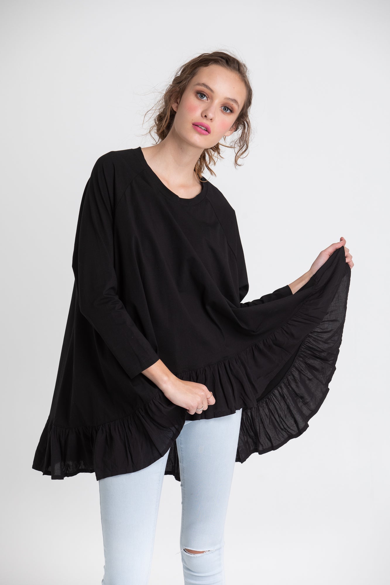 Ruby Ruffle Top . Blush