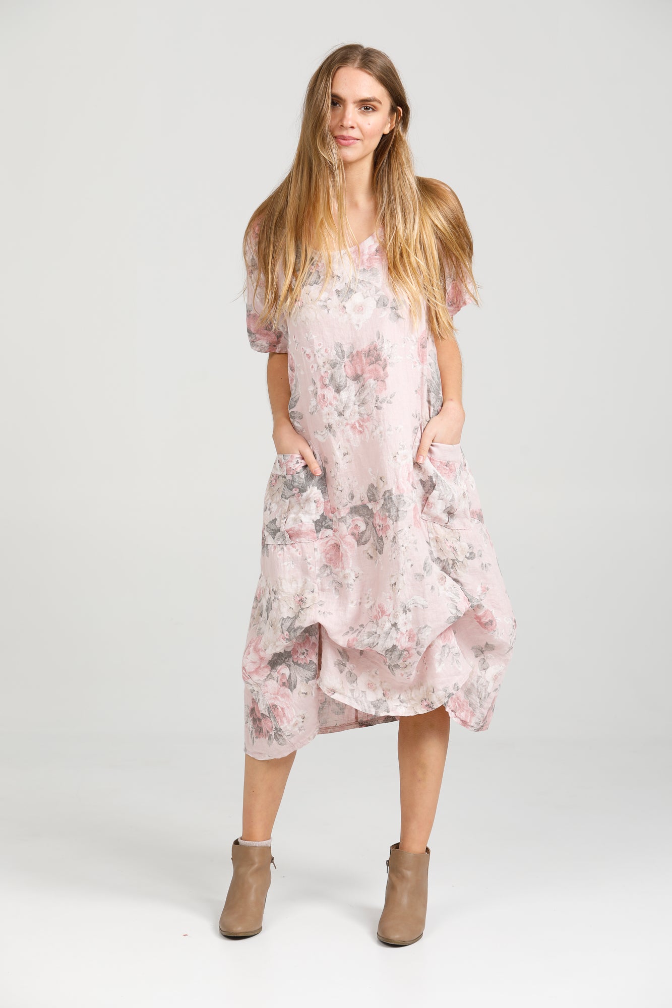 Primavera Linen dress. Tearose Floral