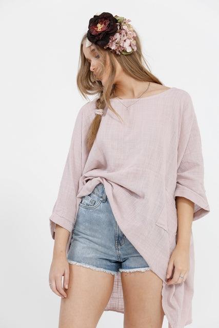 Camilla Top. Pale Pink.