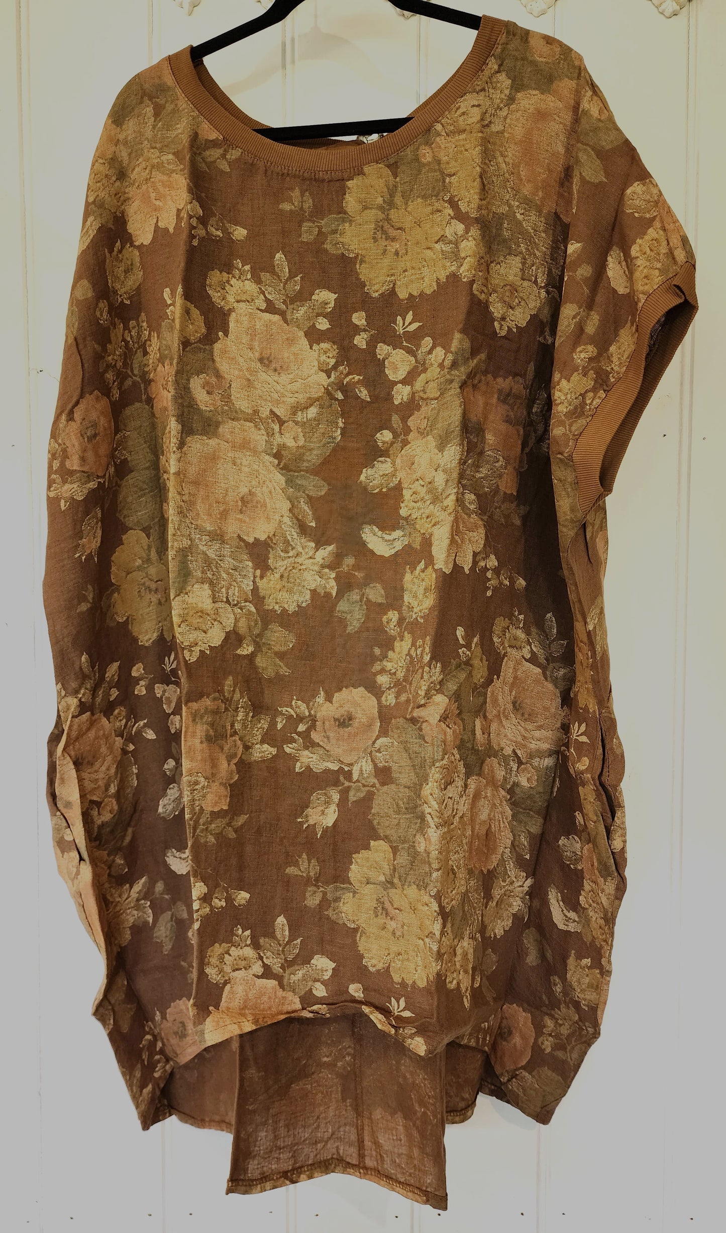 Rosabella Top. Tobacco Vintage Rose