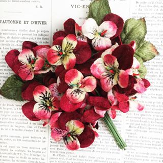 velvet viola posy. millinery flowers.