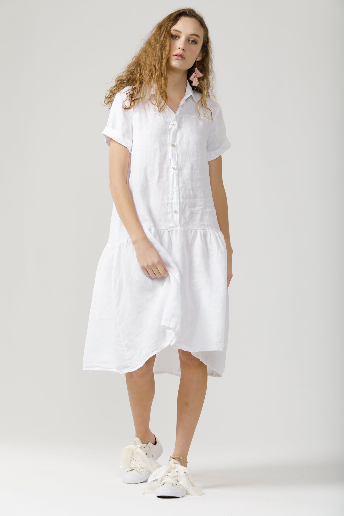 Linen dress. Lucia. White
