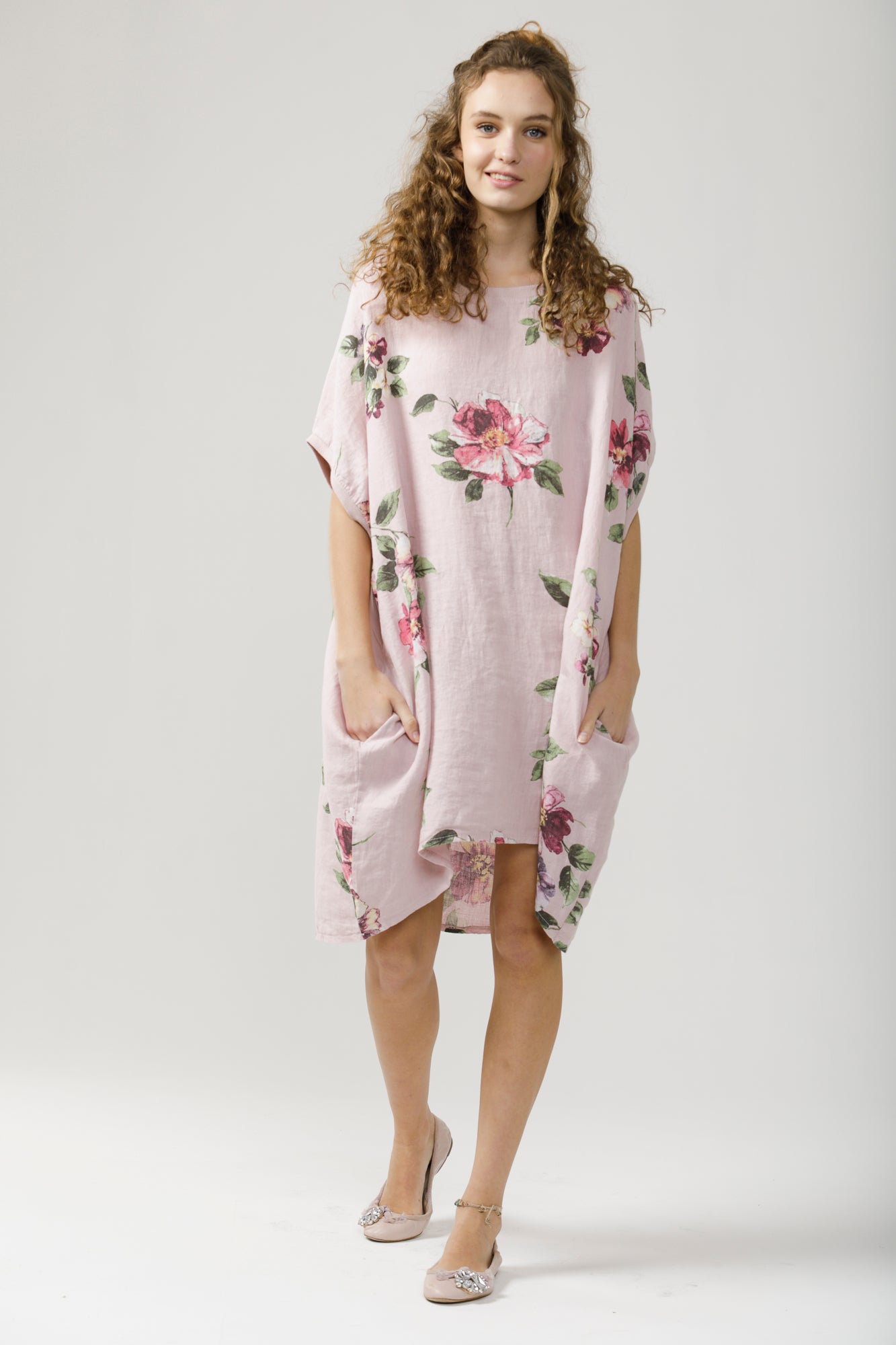 Rosabella linen Dress. Tearose
