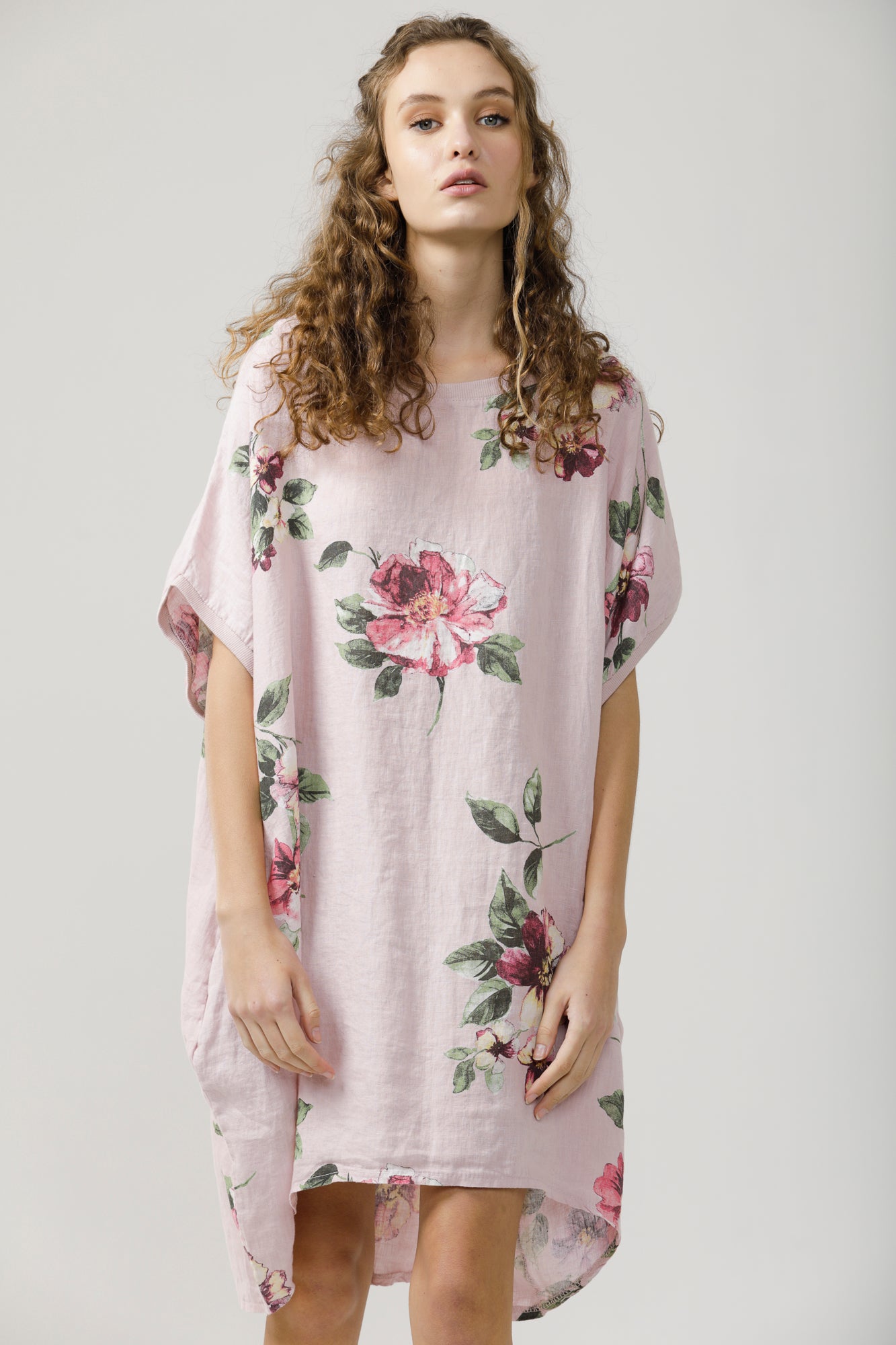 Rosabella linen Dress. Tearose
