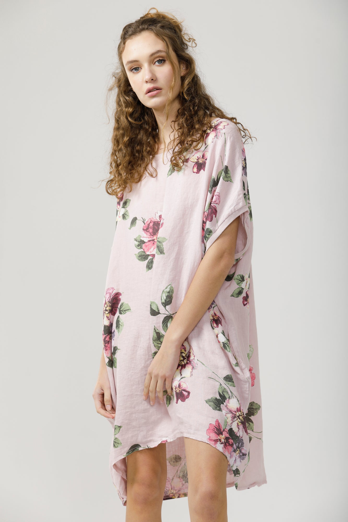 Rosabella linen Dress. Tearose