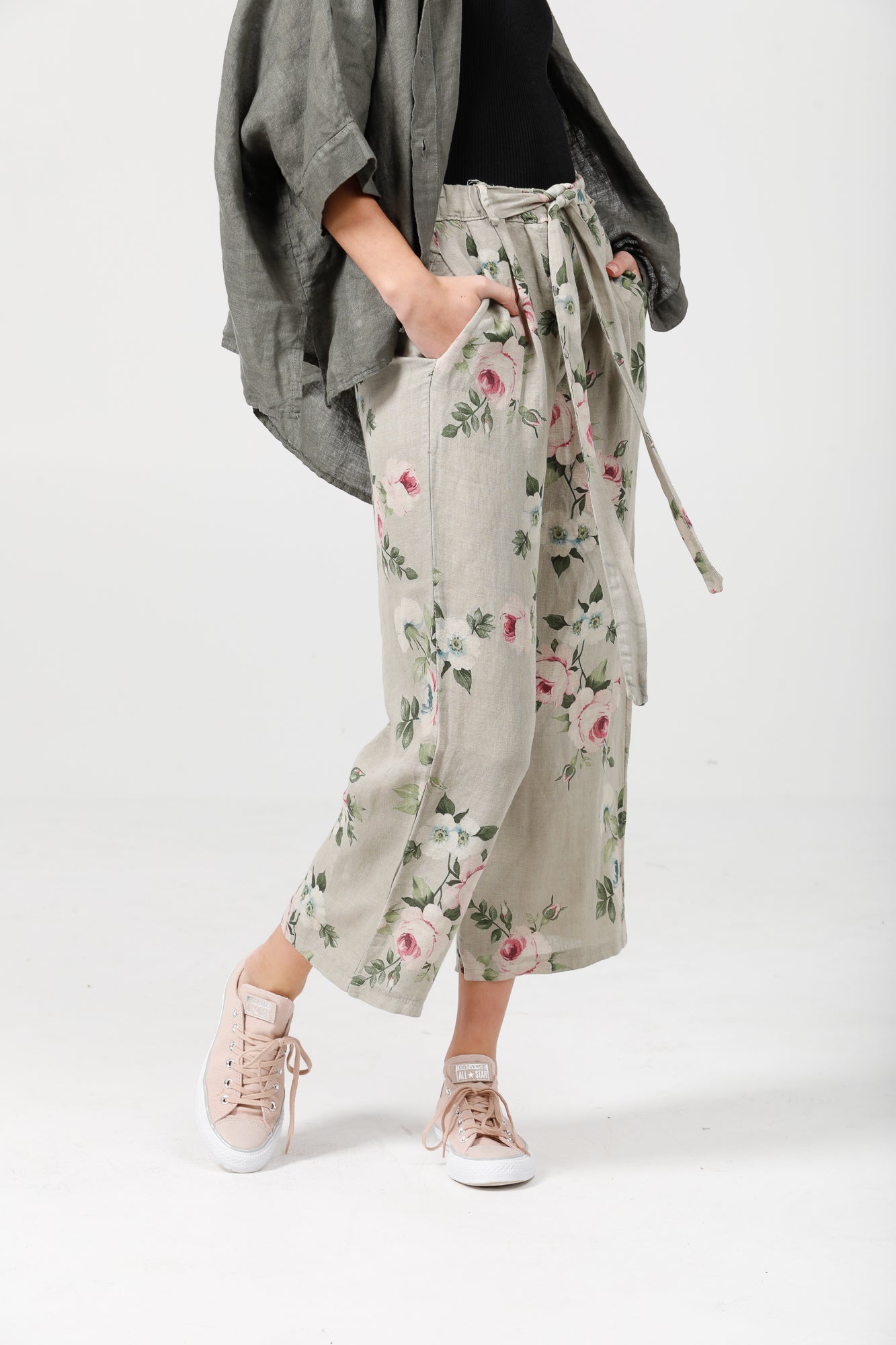Eva Linen floral pants Seamist