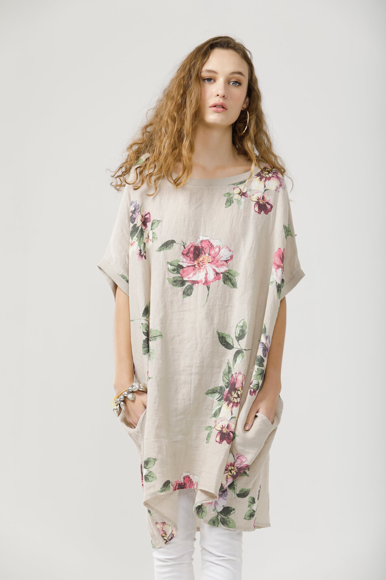 Rosabella linen Dress. Tearose