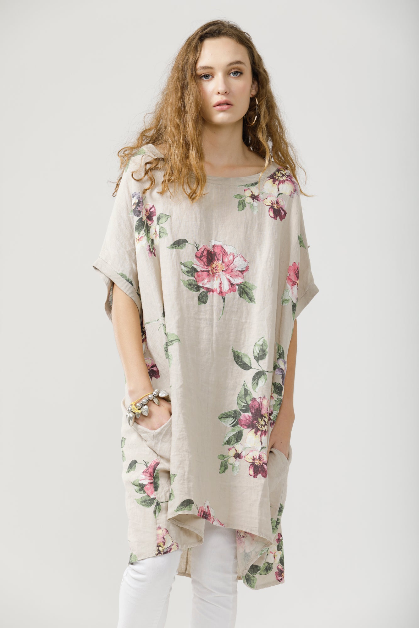 Rosabella linen Dress. Tearose