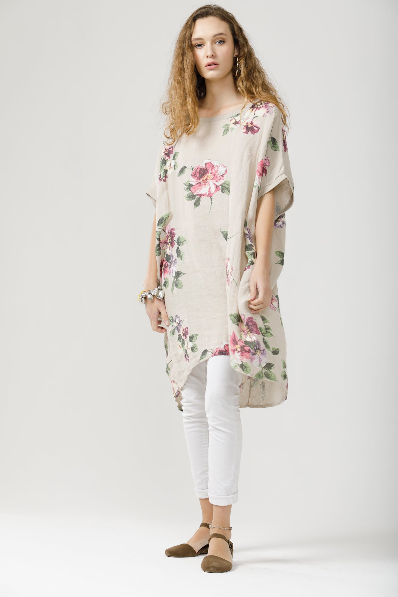 Rosabella linen Dress. Tearose
