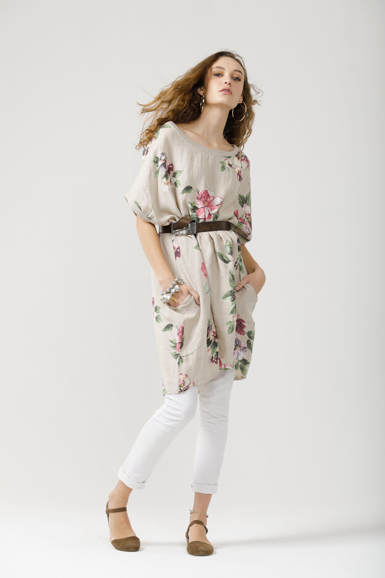 Rosabella linen Dress. Tearose