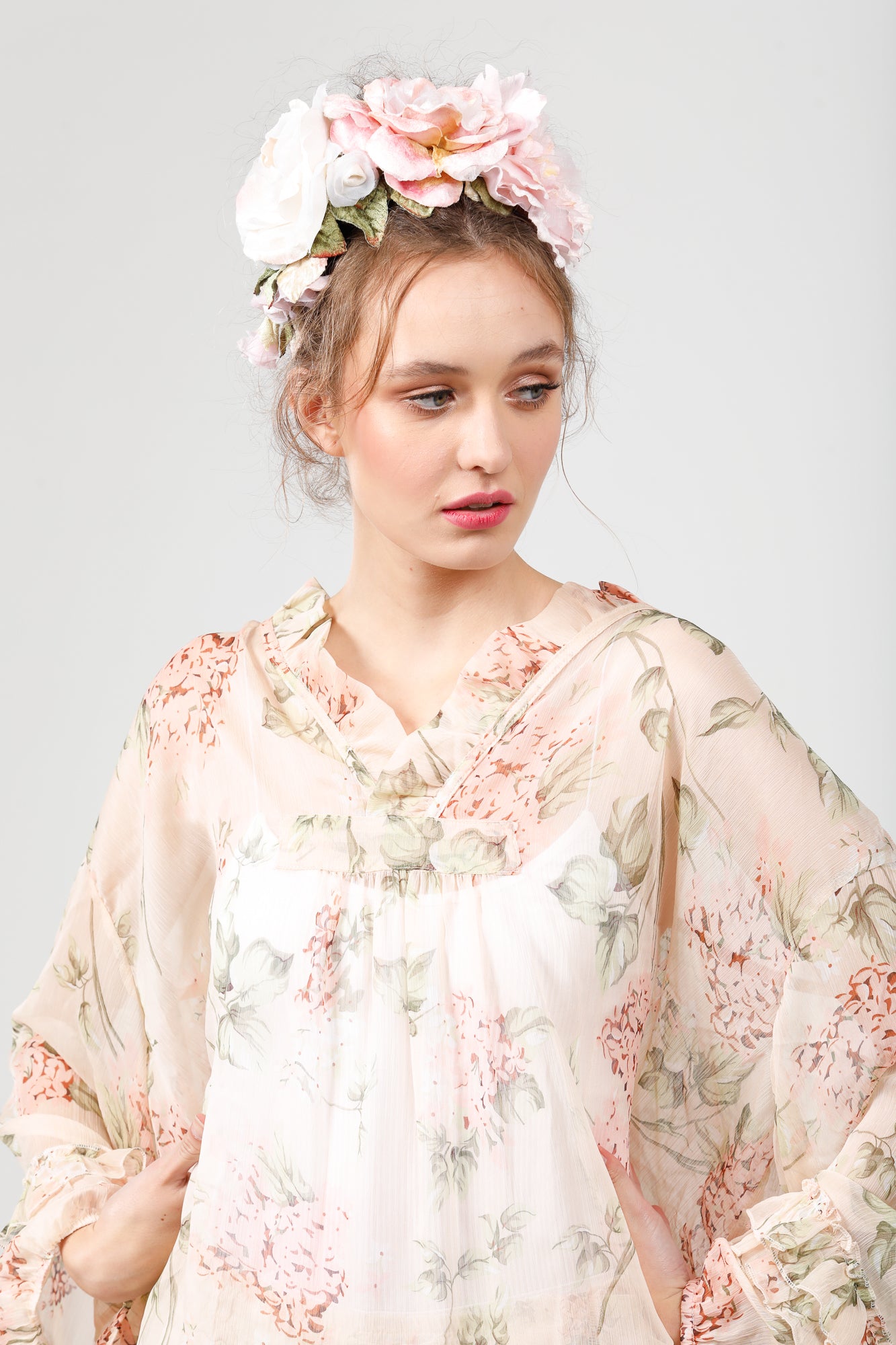 Chelsea Garden flower crown. Pink /cream