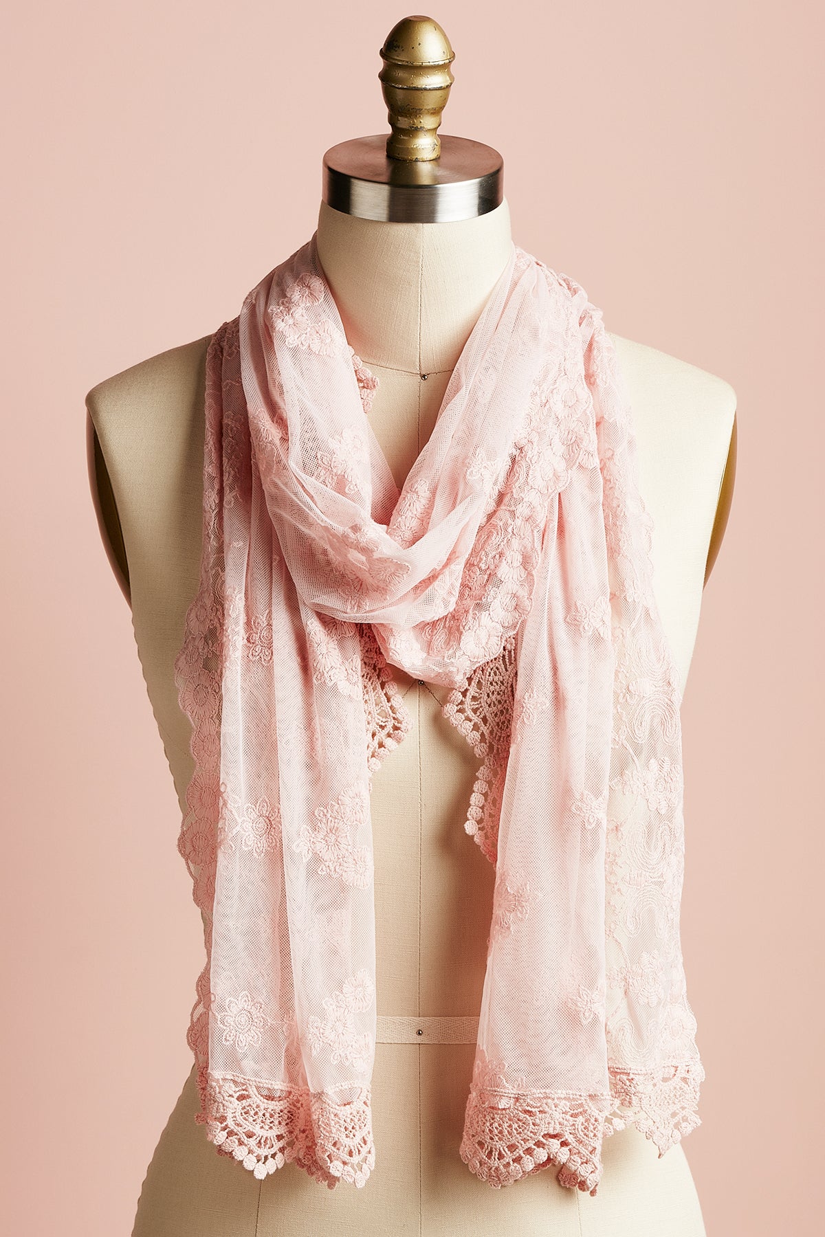 Pink lace scarf