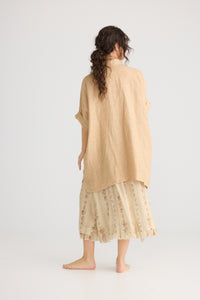 Teddie Linen shirt. Caramel