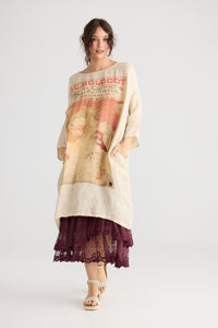 Isolde Linen dress. Tangerine