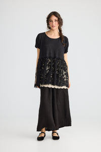 Lillibelle lace top. Ebony