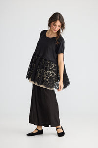 Lillibelle lace top. Ebony