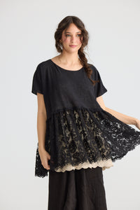 Lillibelle lace top. Ebony